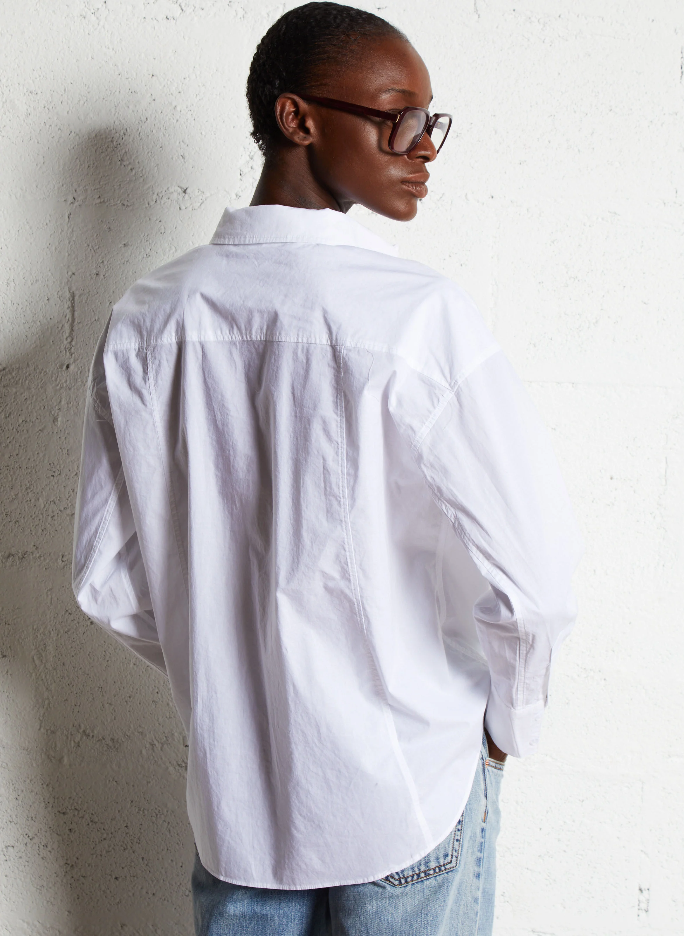 CELISE - Chemise ample col classique en coton | Blanc