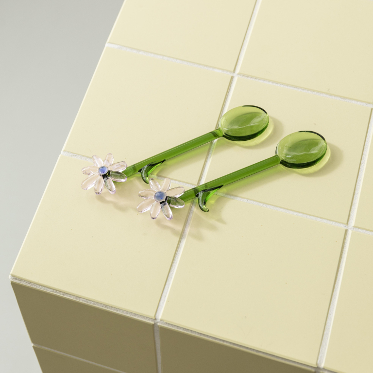 &klevering Flora lepels set van 2 White
