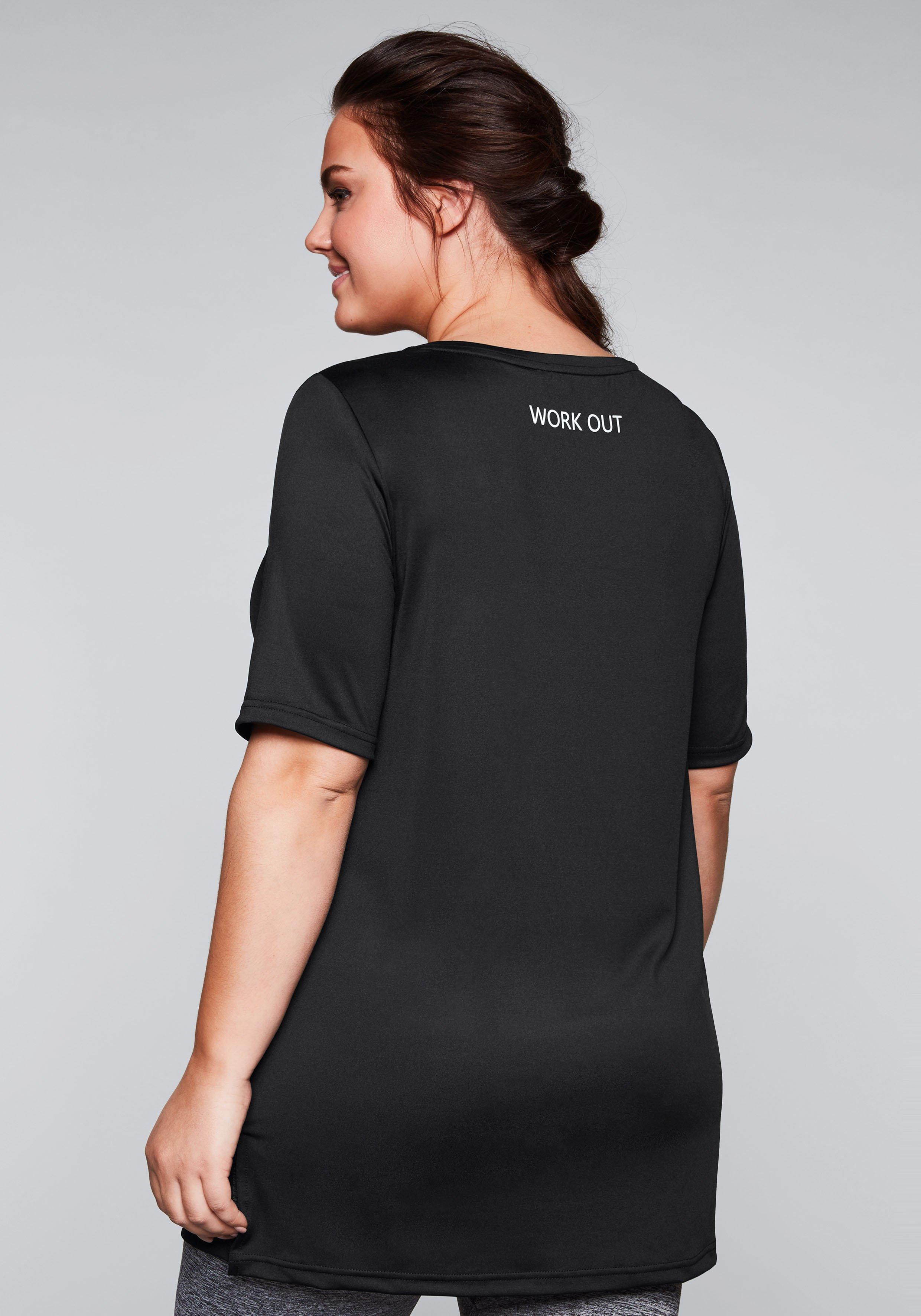 Langes Funktionsshirt mit seitlichen Schlitzen