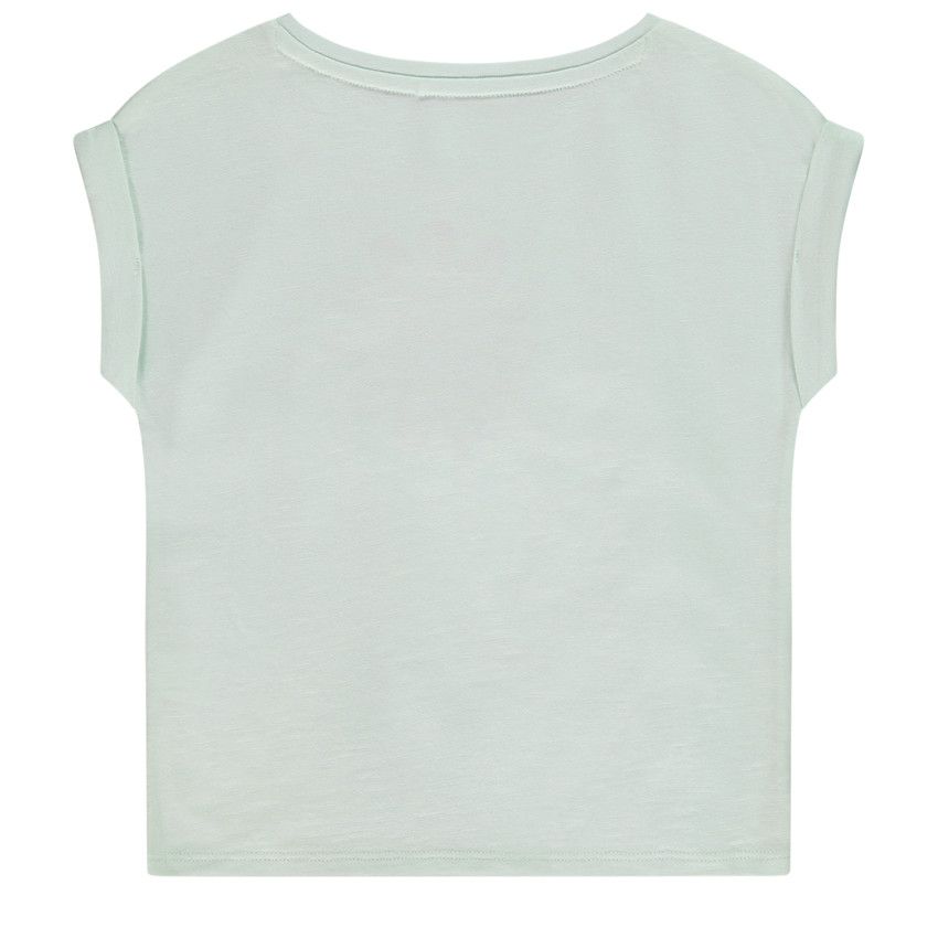 T-shirt manches courtes avec nœud et print embossed pour fille - Vert