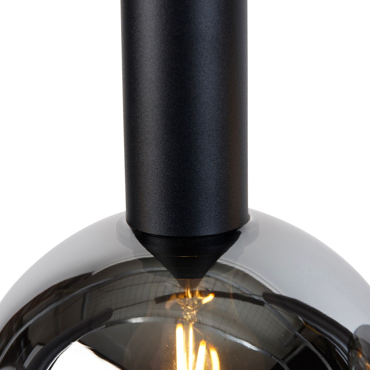 Moderne hanglamp zwart met smoke glas 5-lichts - Clayton