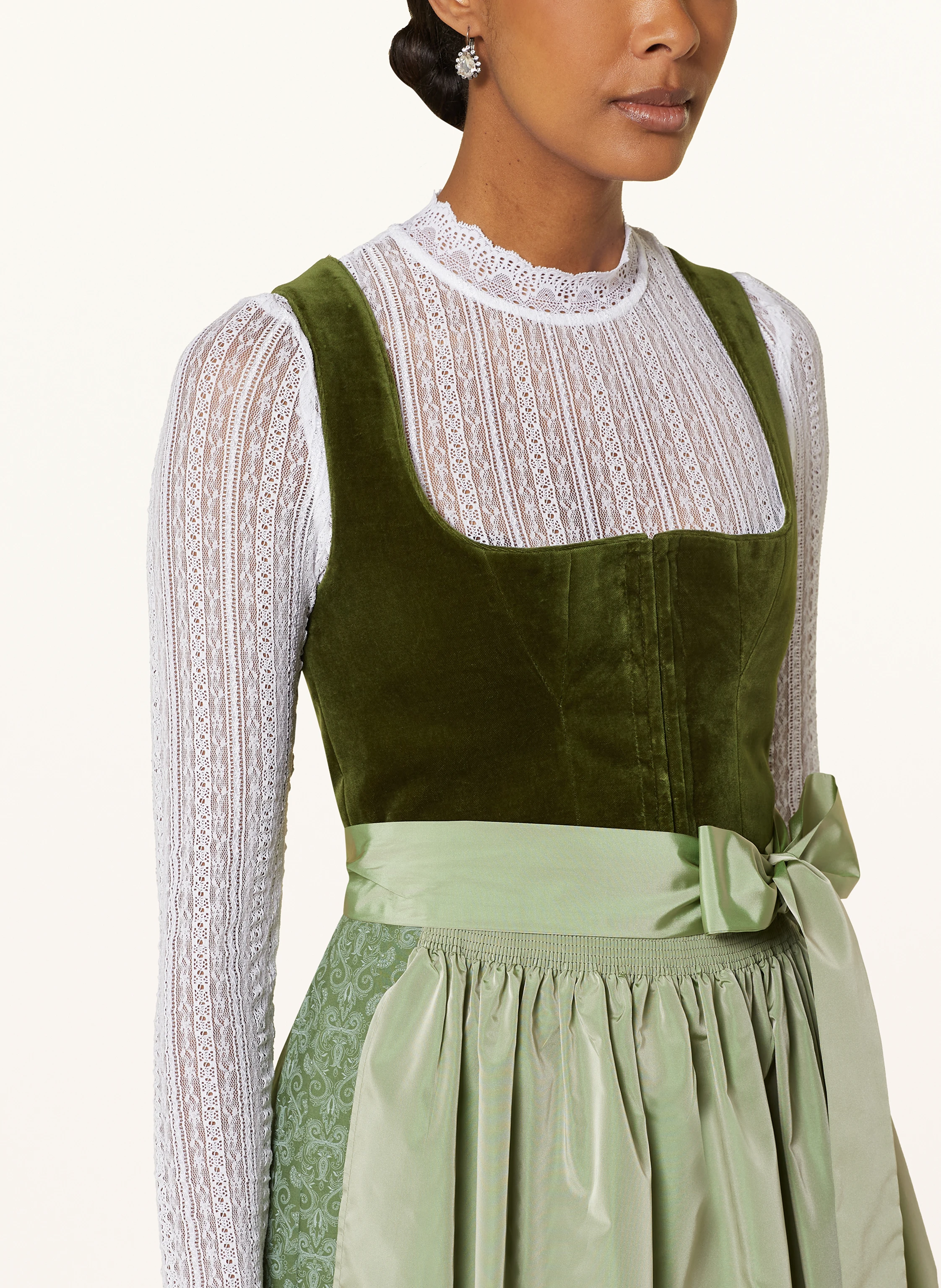 WALDORFF Dirndlbluse mit Lochspitze