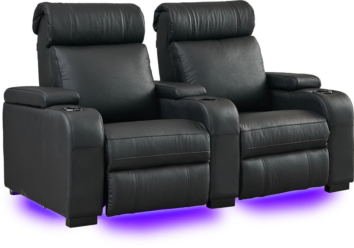 Lumene Hollywood Luxury III Noir (2 places, cuir synthétique) Fauteuils cinéma