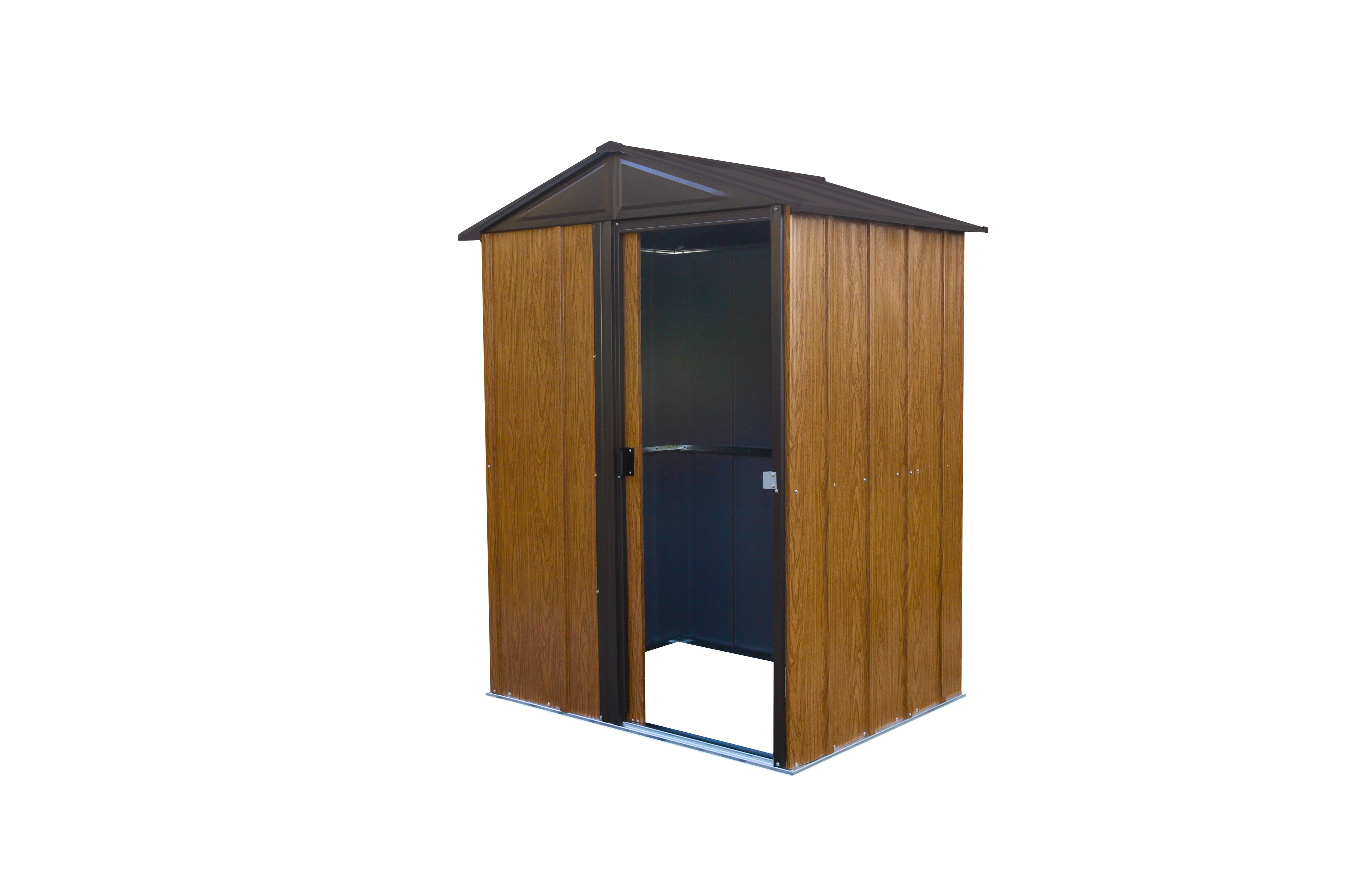 Spacemaker Metall Gerätehaus Woodlake 5x4 holzoptik 151x122x198 cm