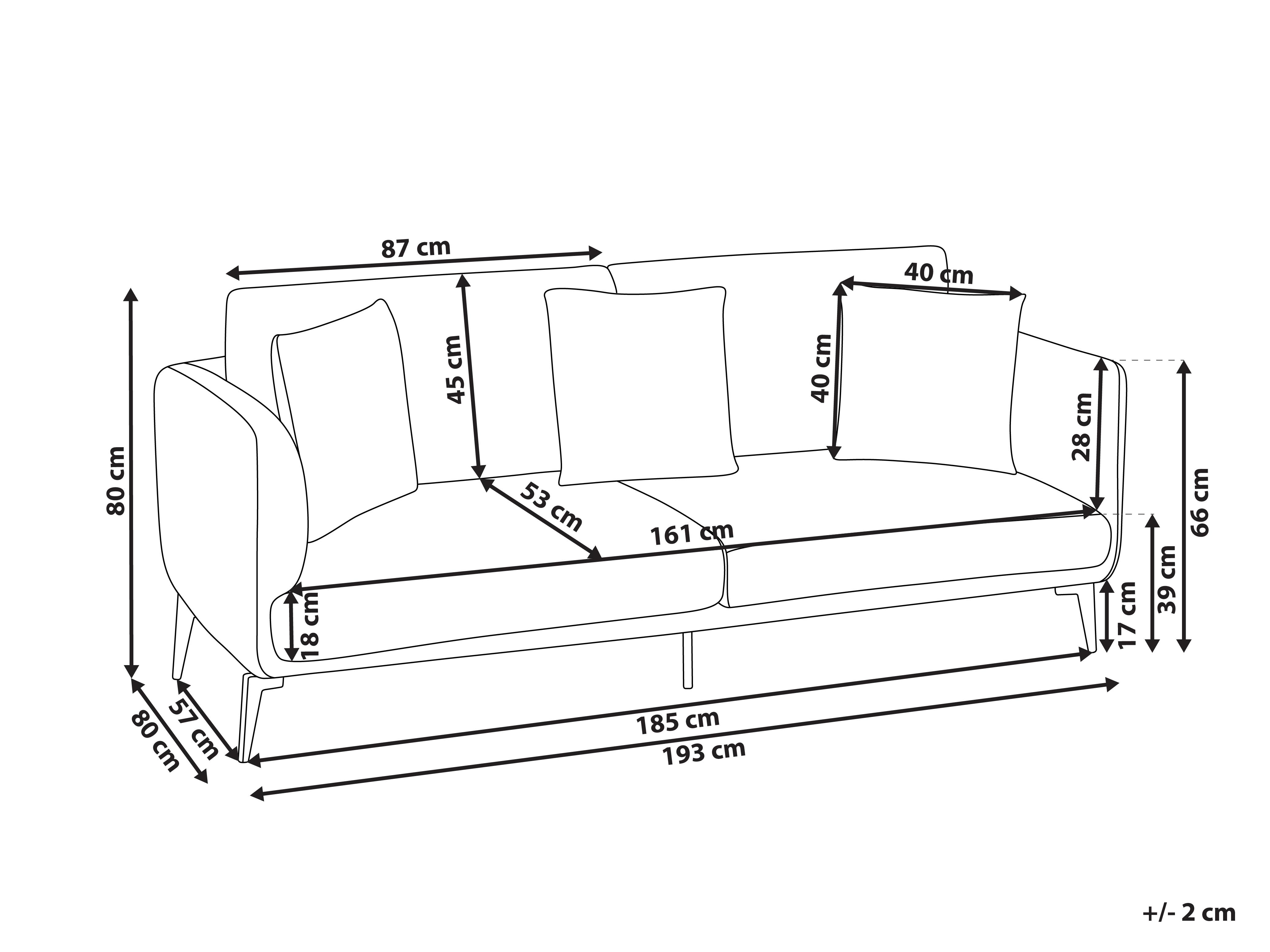 Bank 3-zits BODUM Fluweel Beige