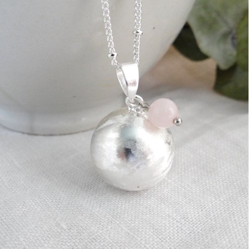 Bola de grossesse brossé argent quartz