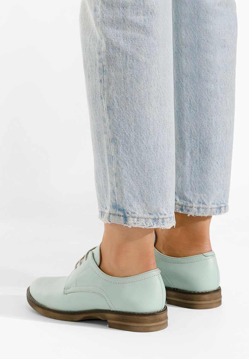 Chaussures derby en cuir turquoise Otivera