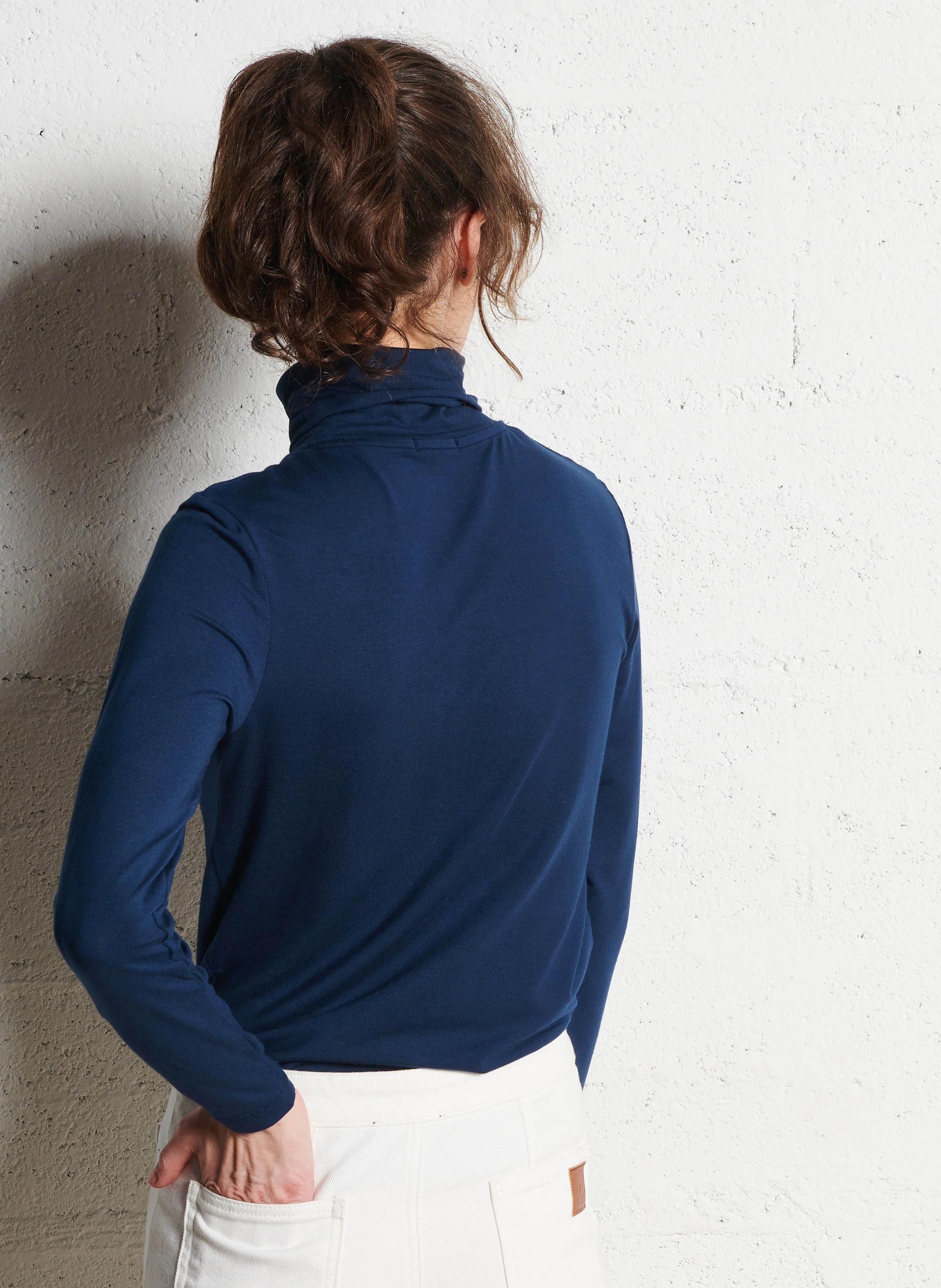 ELWIRE - Sous-pull col roulé droit | Bleu