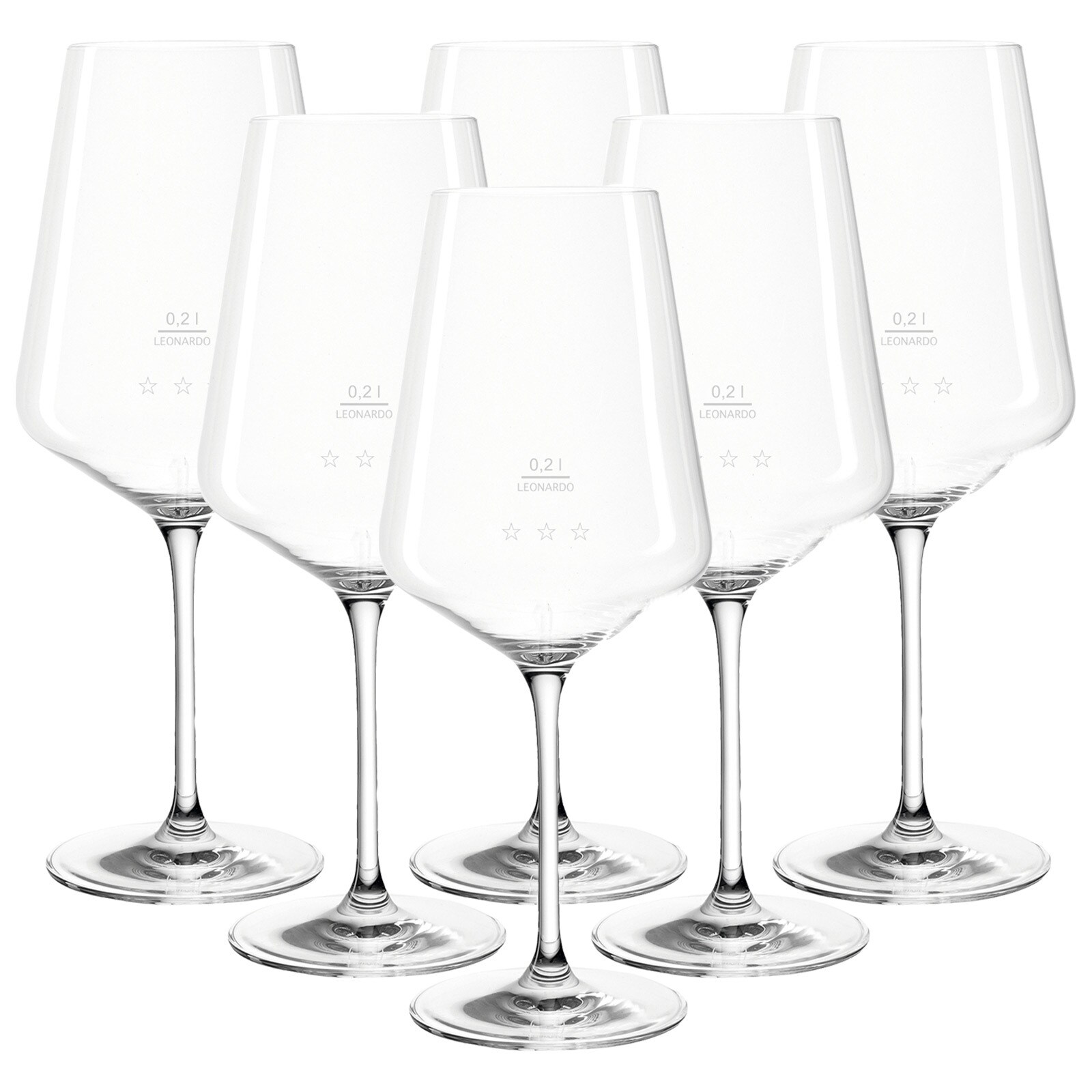 Leonardo Rotweingläser geeicht Puccini Gastro-Edition 0,2 l 6er Set
