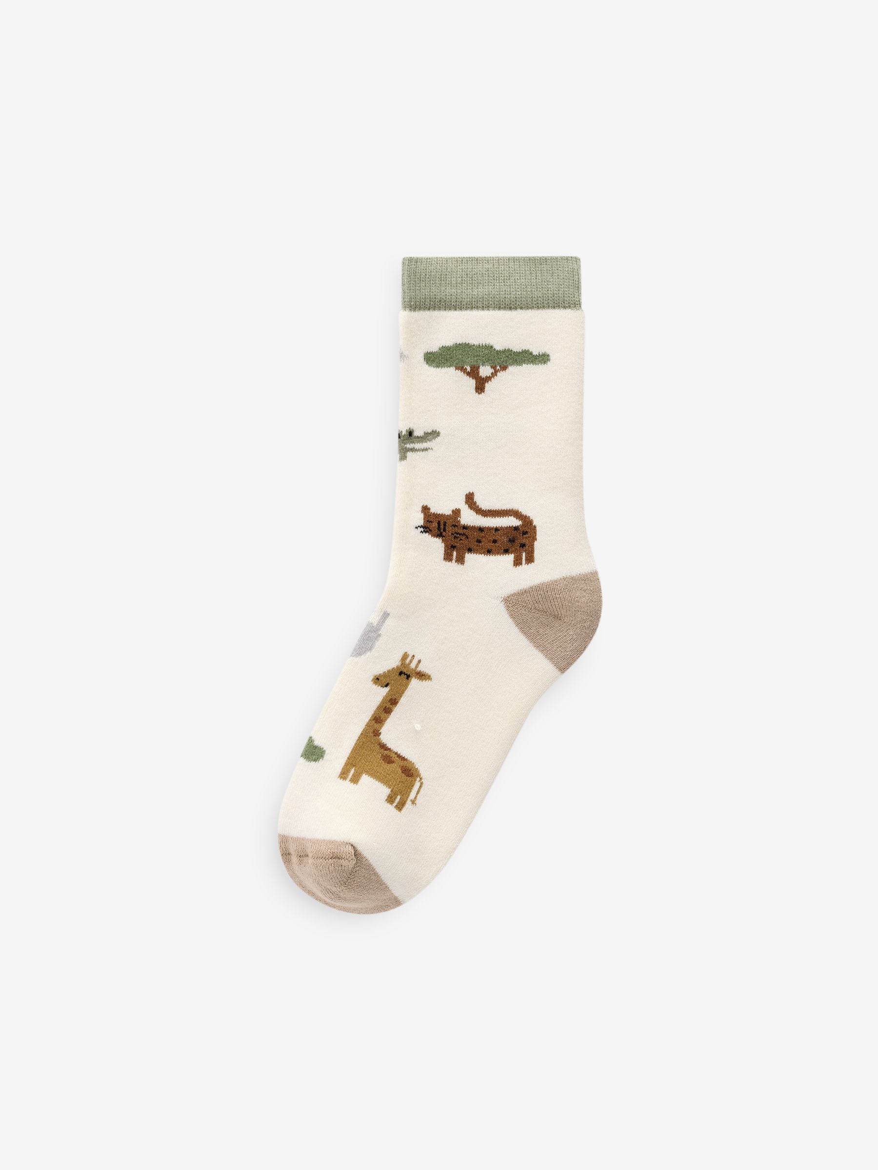 Safaridieren - Set van 5 Cosy Terry sokken met hoog katoengehalte