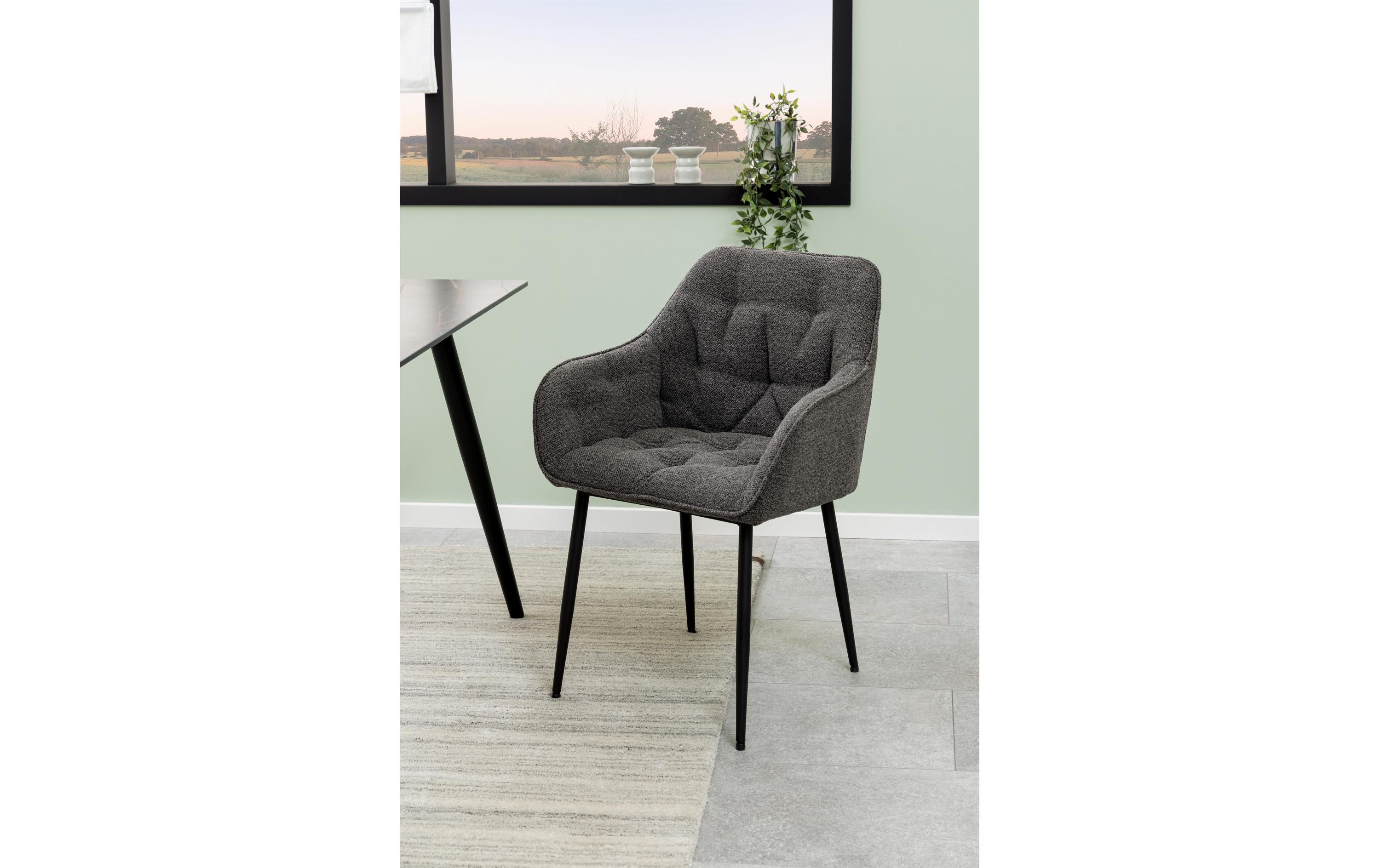 Stuhl Brooke Monza1, 2 Stück, Anthrazit<br>Esszimmerstühle mit Armlehne