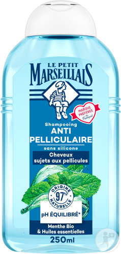 Le Petit Marseillais Shampoing Infusion Anti-Pelliculaire Huiles Essentielles Et Menthe 250ml
