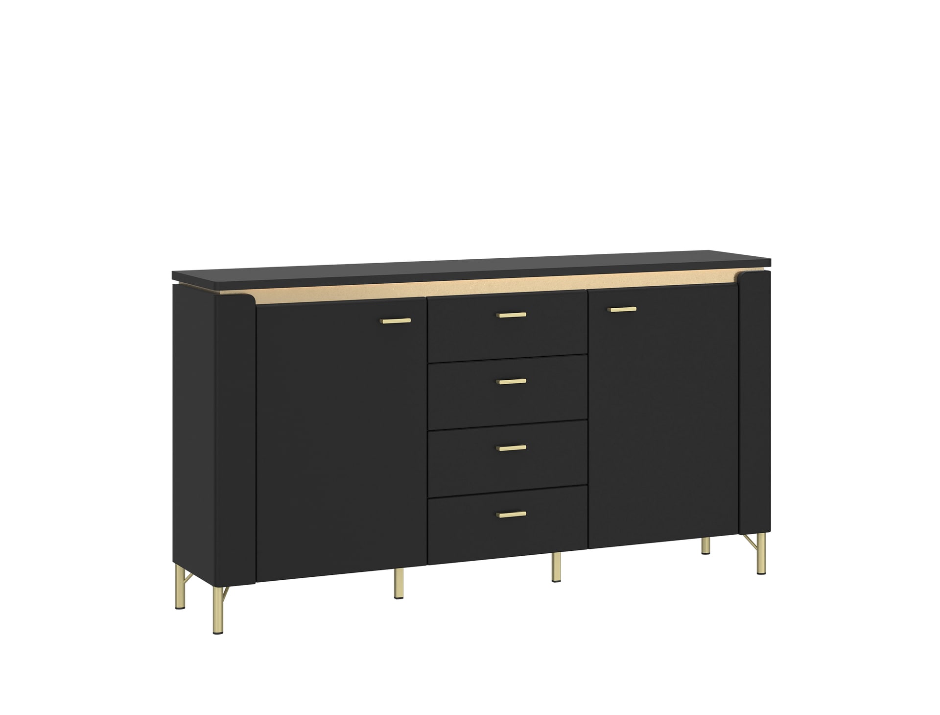 Sideboard NORICA 155,3x87,3 cm schwarz matt