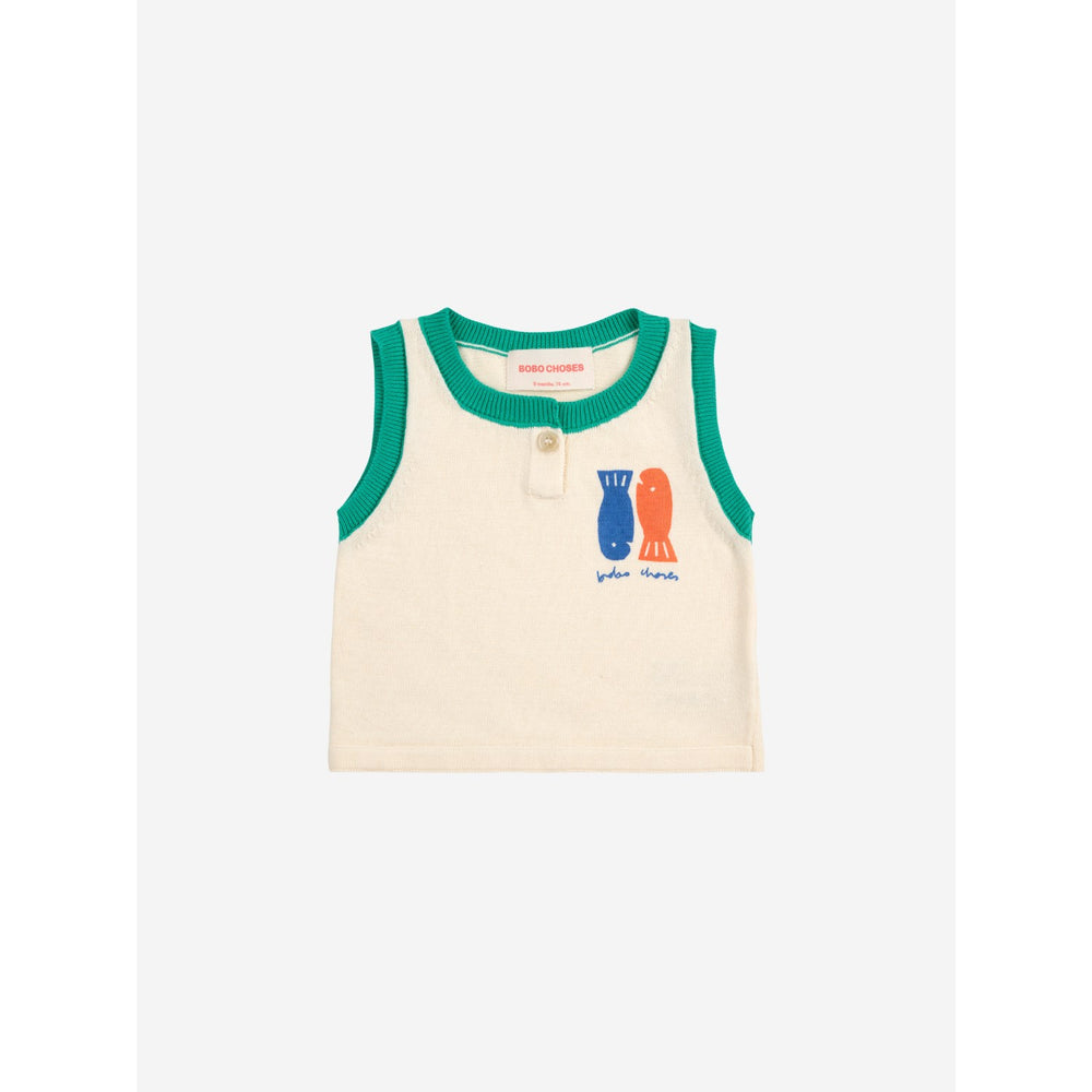 Køb Bobo Choses Offwhite Lucky Fish Strikket Sæt