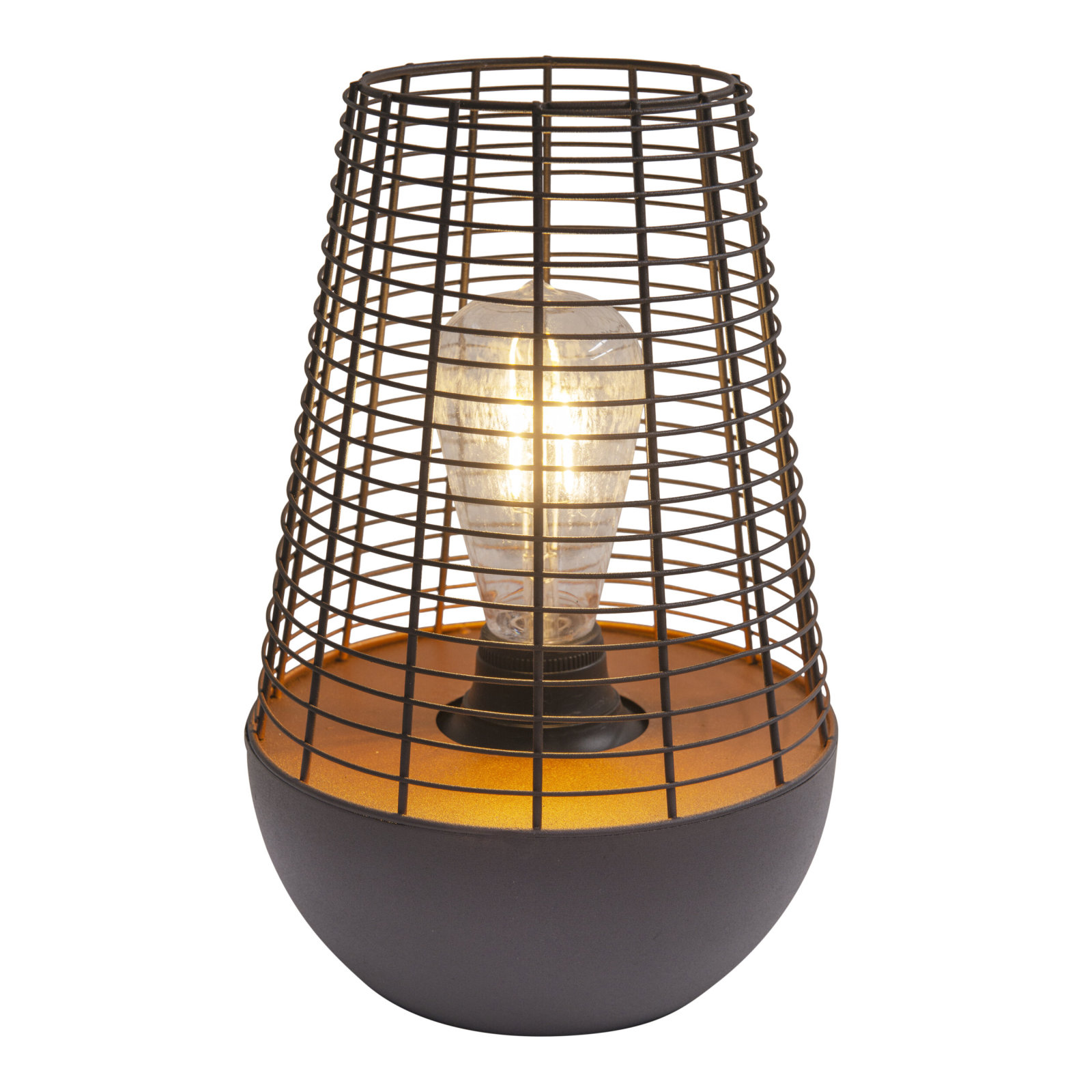 LED-Dekoleuchte - schwarz-kupfer - 27 cm