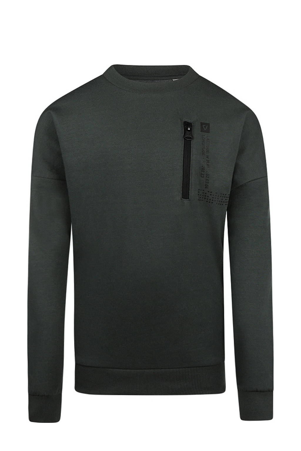 No Way Monday sweater donkergroen