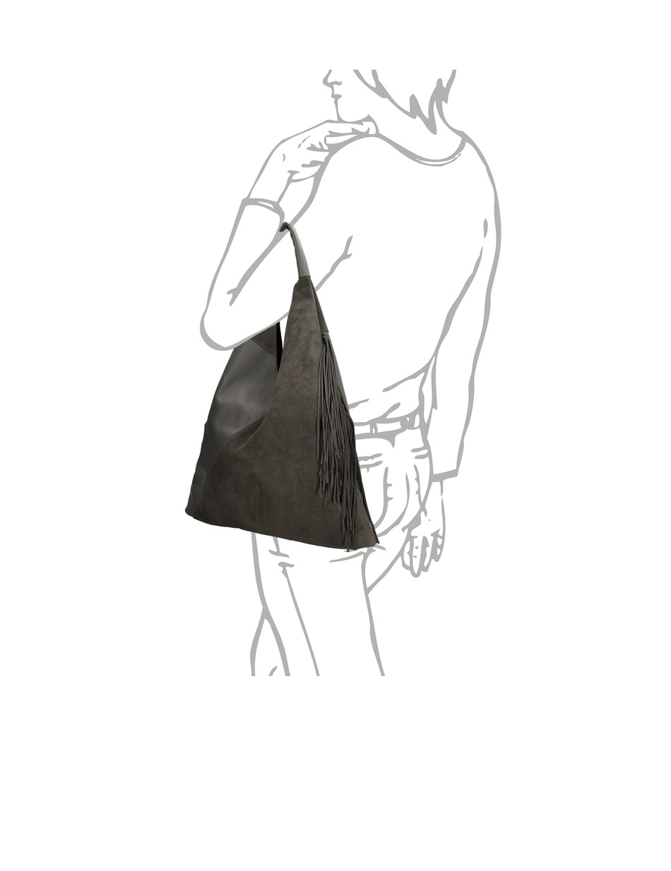 Veloursleder Hobo Bag