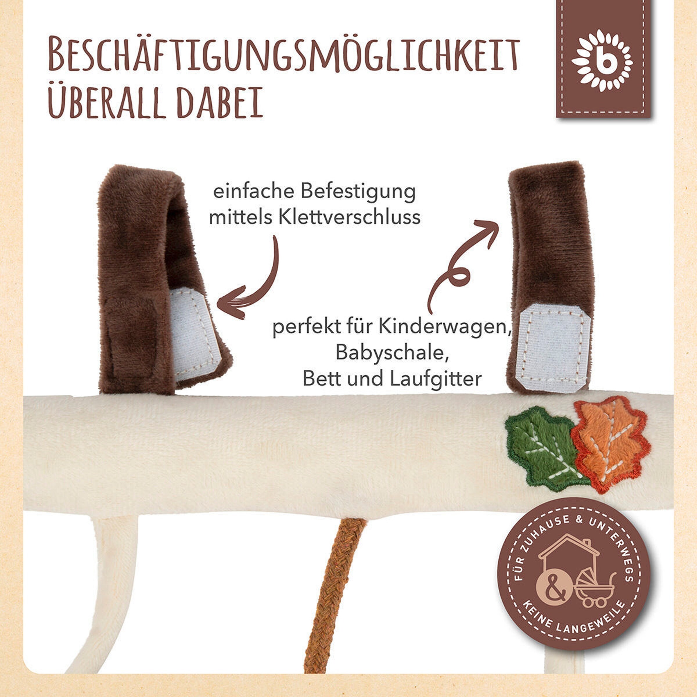 Bieco Kinderwagenkette Plüsch Igel - ab Geburt Beige