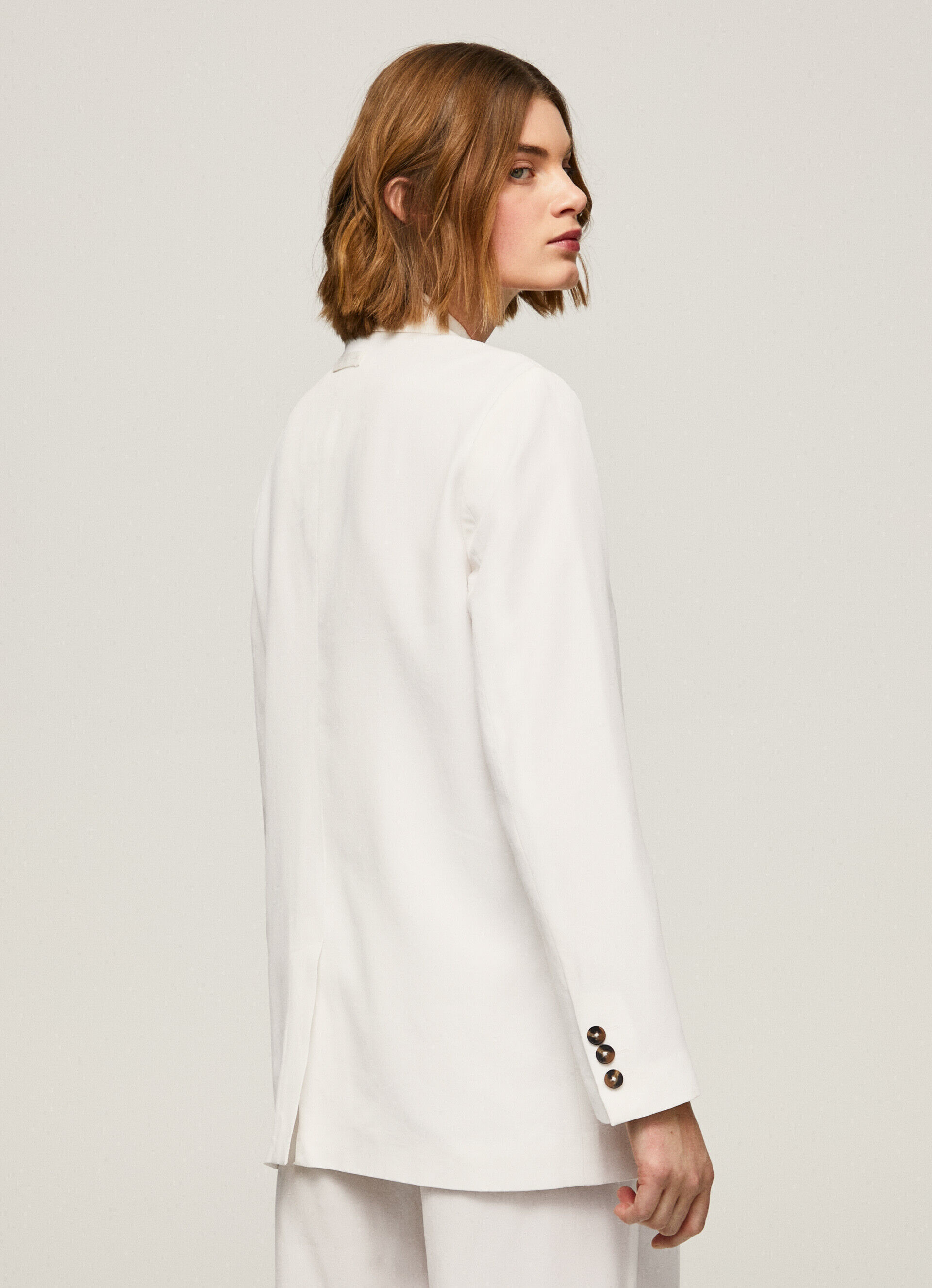 Blazer de linho com corte relaxado - branco