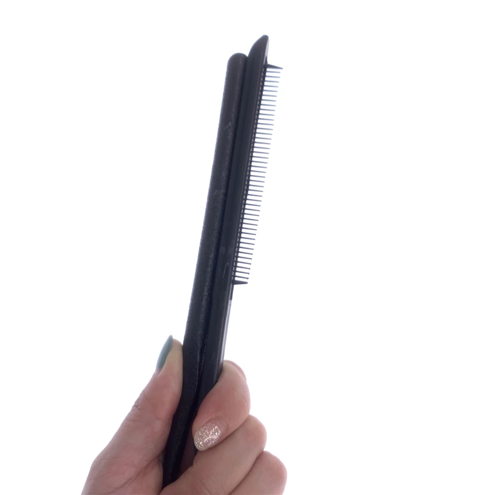(21cm) Doppelseitiger Friseur Kamm Haar Styling Glättkamm - Schwarz