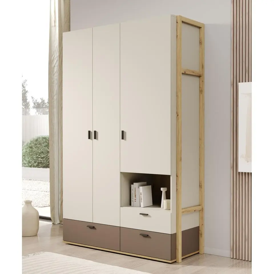 Meubella - Kinderkledingkast Livingston - Beige - 135 cm
