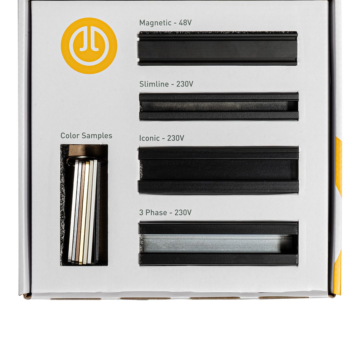 Sample box met rails en kleurstalen