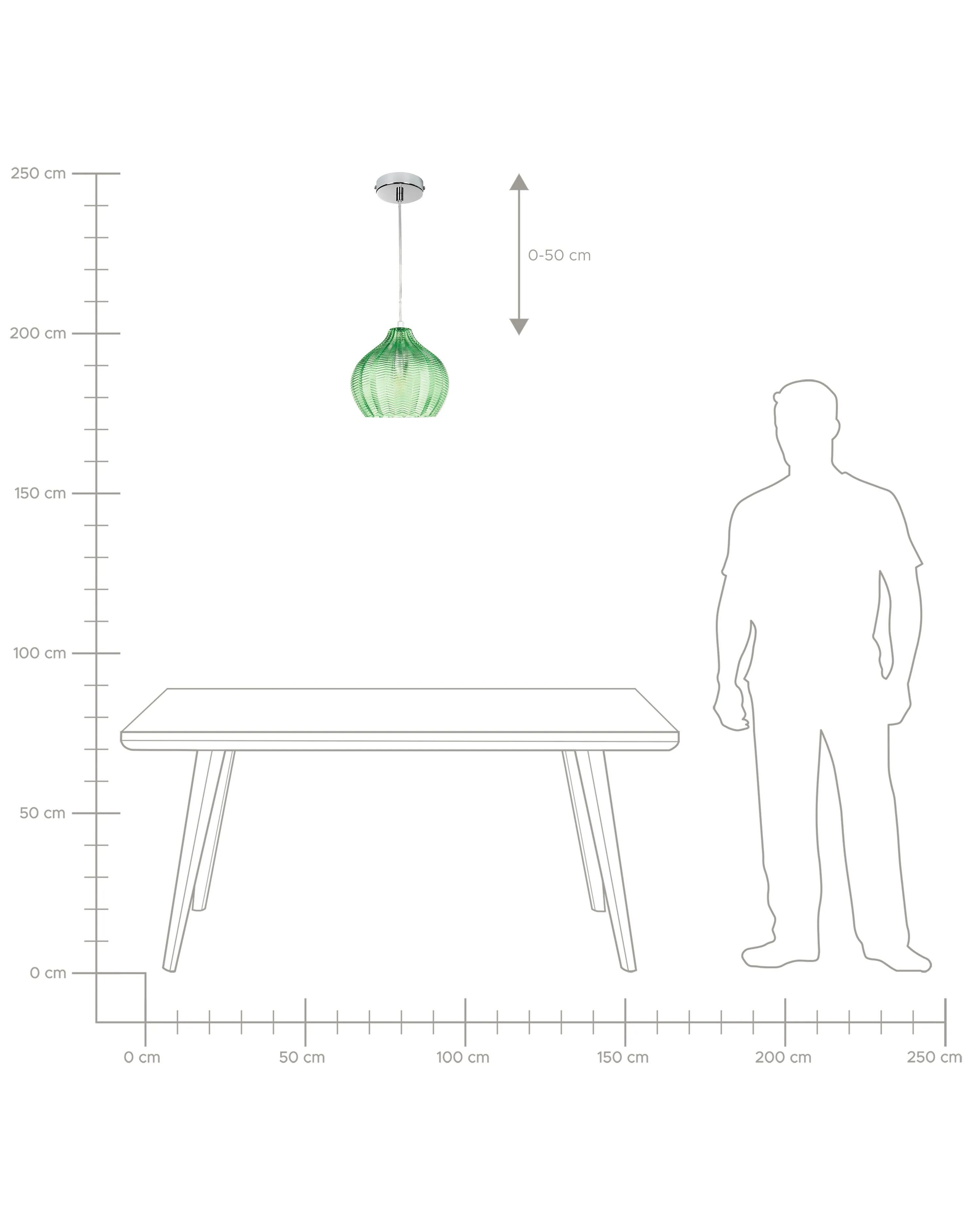 Hanglamp KEILA Glas Groen