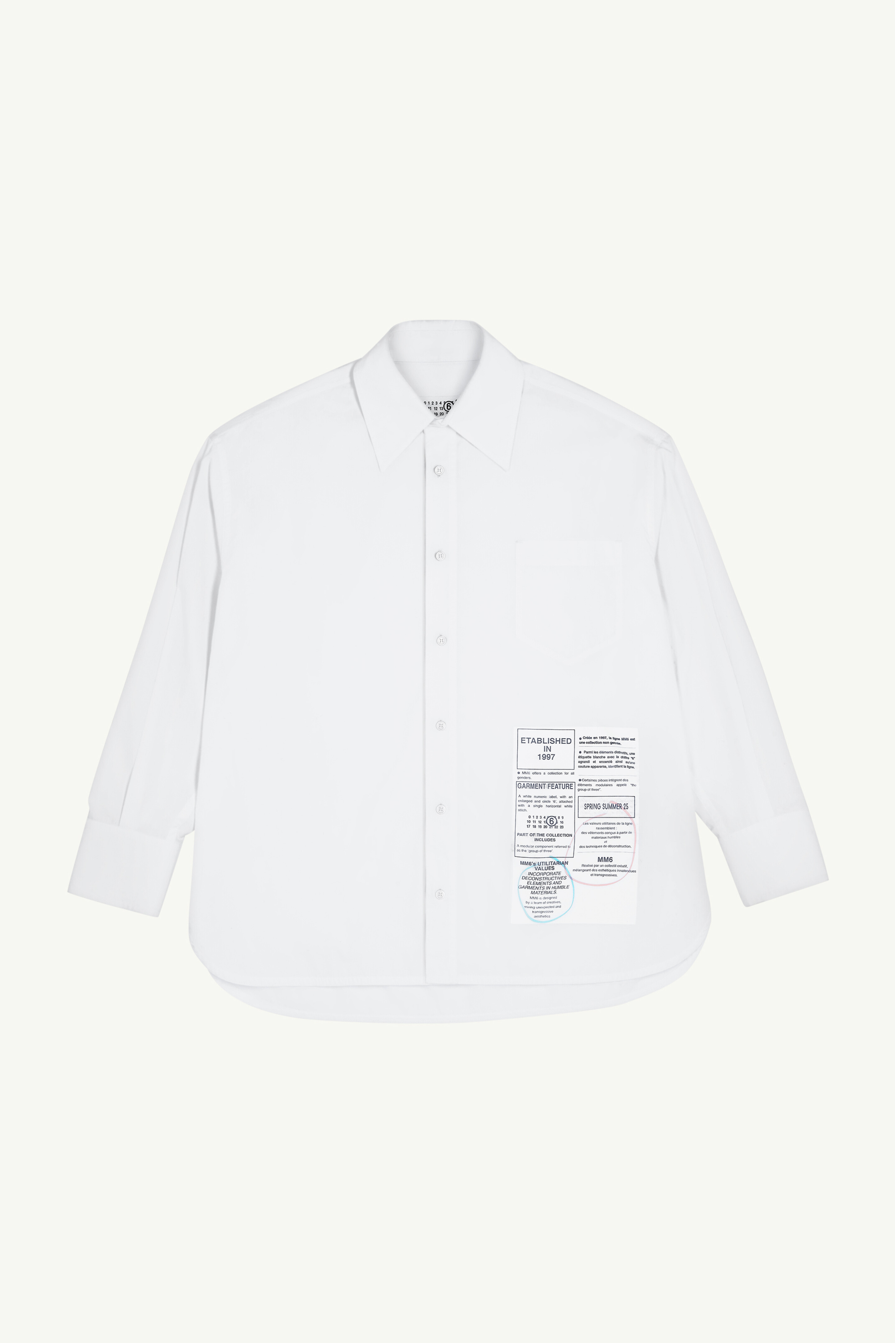 White Cotton Printed Shirt