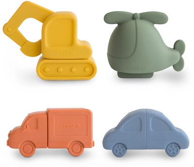 Mushie Badeleker Kjøretøy 4-Pack