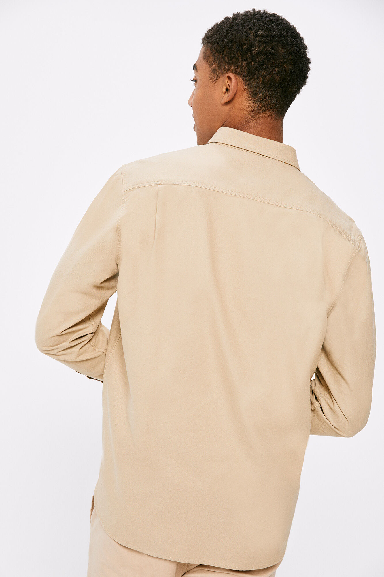 Camisa Oxford, cor - bege médio