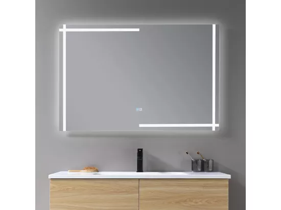 Miroir salle de bain LED 110x60cm anti buée et LED 3 couleurs LB-4693