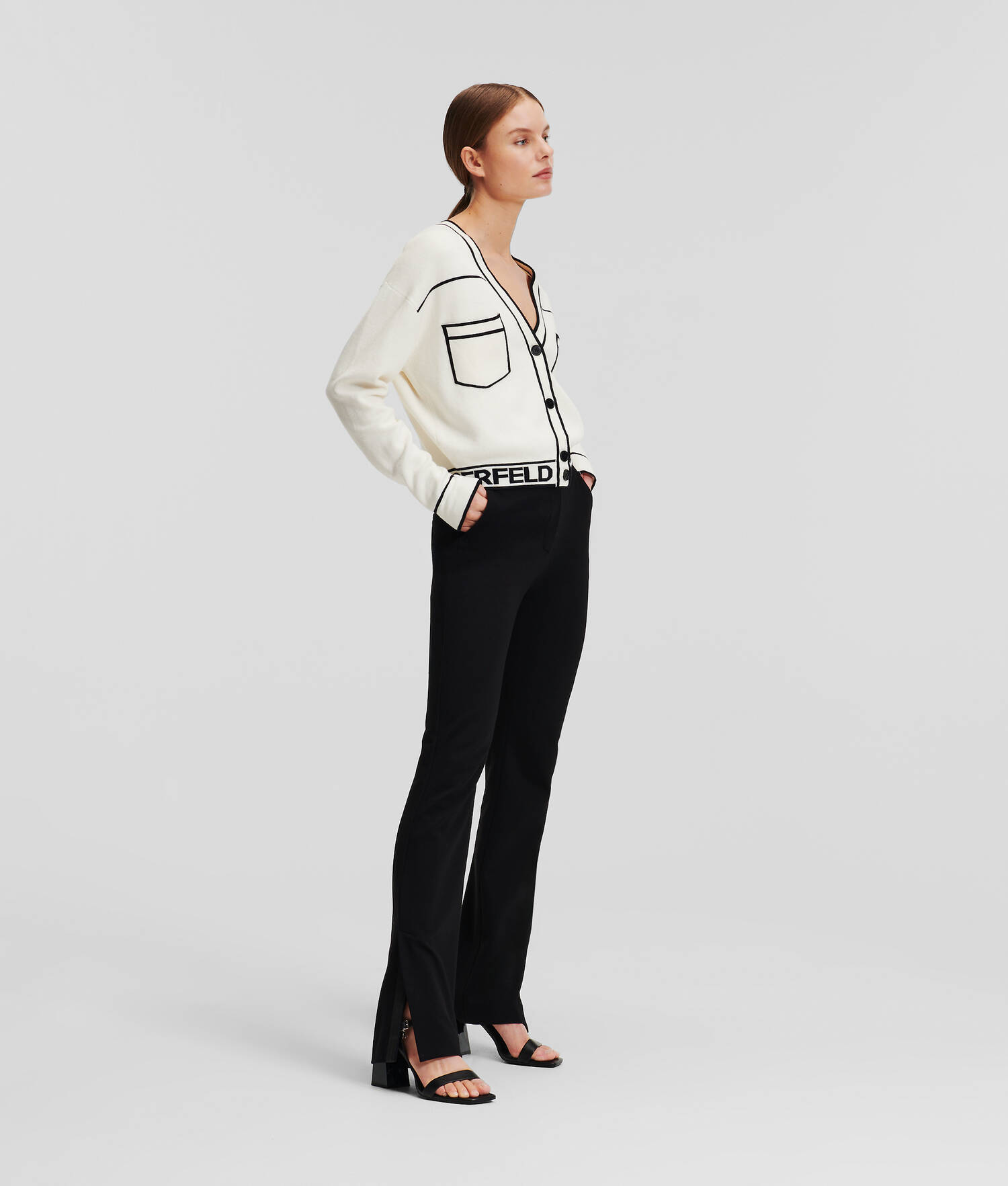 CARDIGAN CROPPED AVEC LOGO KARL