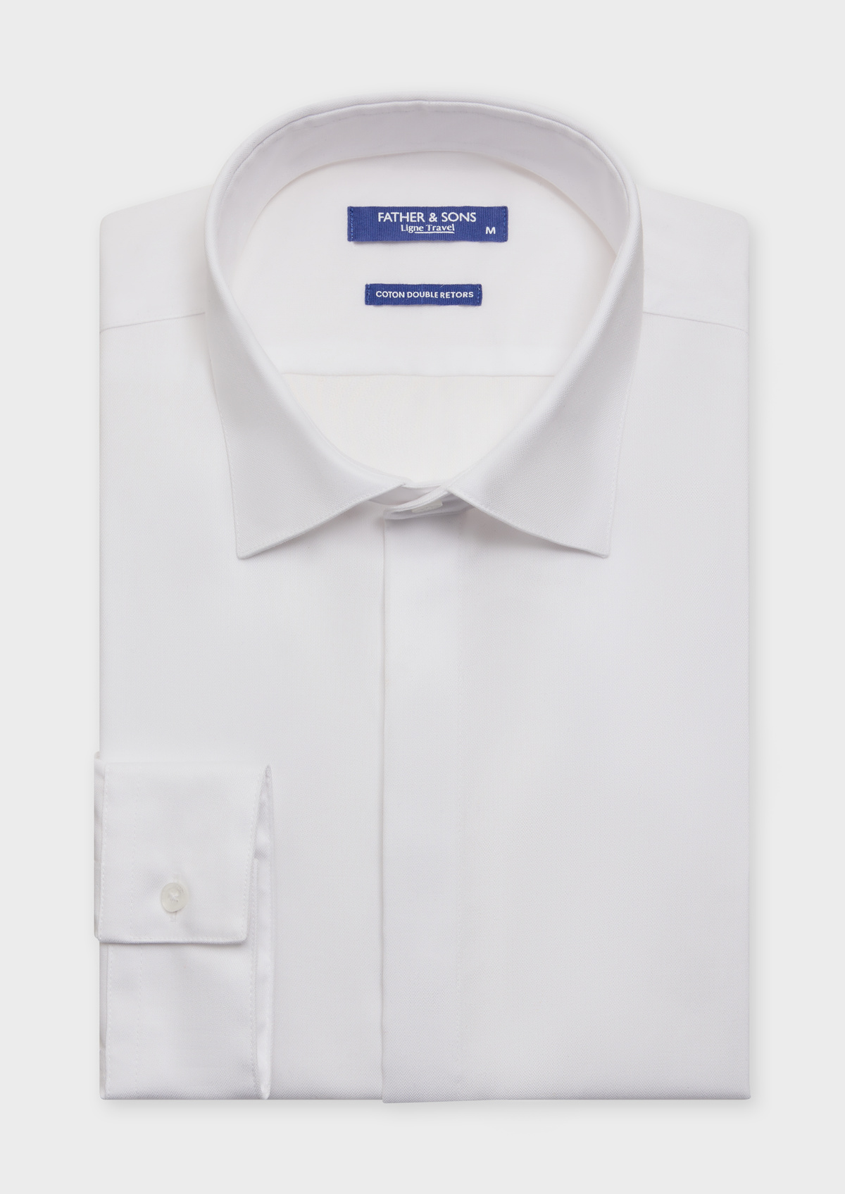 Chemise habillée non-iron Slim en coton façonné uni blanc
