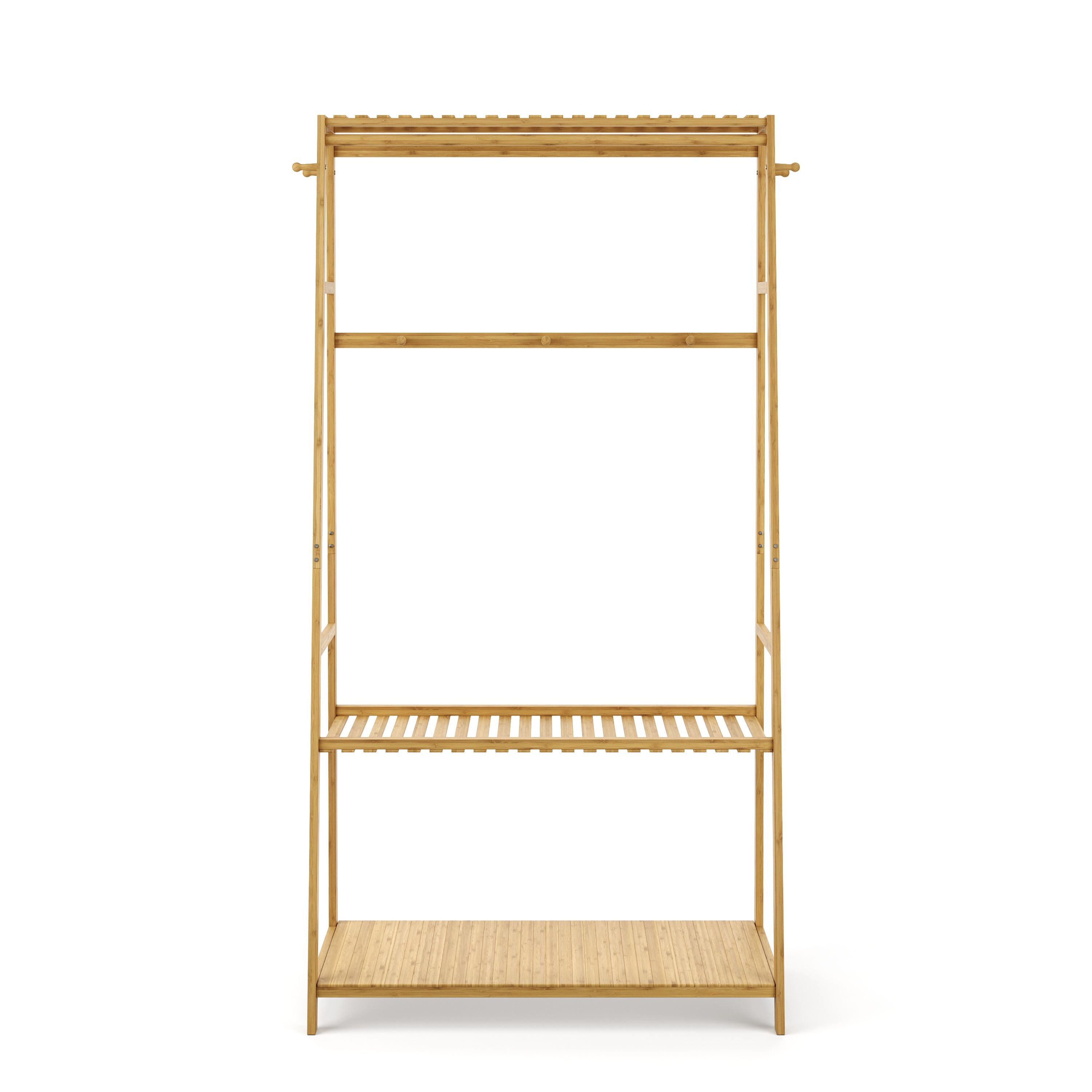Garderobe Kleiderständer Bambus CURT 80 x 165 cm natur