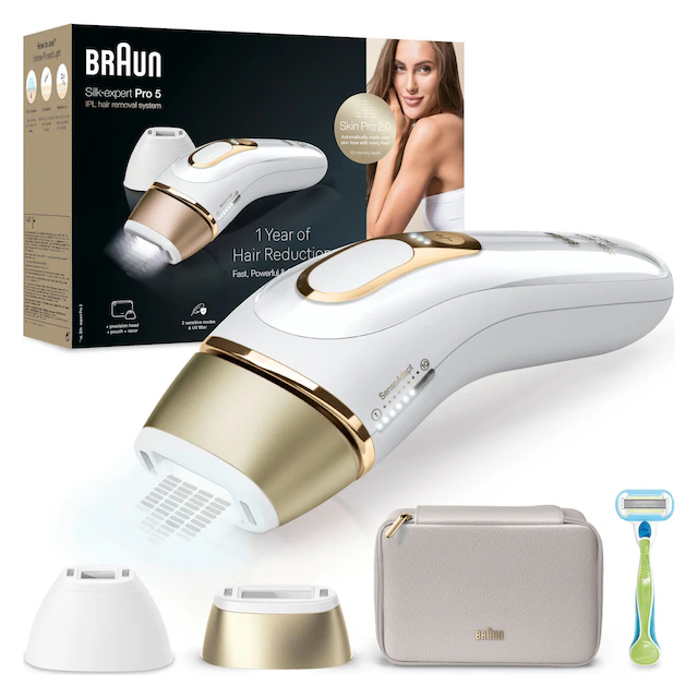 Braun IPL-Haarentferner »Silk·expert Pro 5 PL5152« pro Minute bis zu 125 Lichtimpulse 2 Aufsätze, Venus Rasierer &  Aufbewahrungstasche