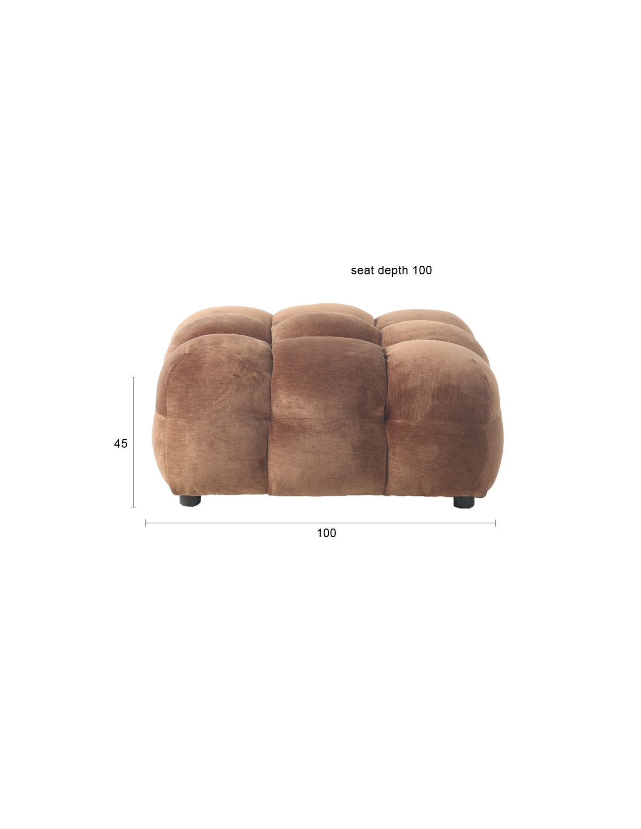 Hocker Hackman Velours Cognac
