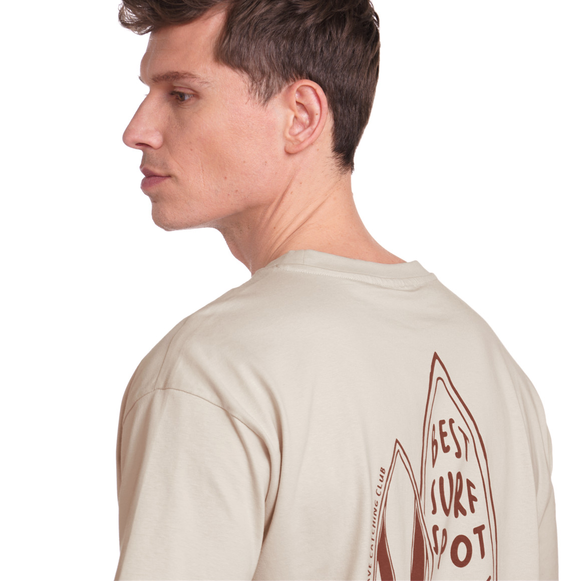 Jonas Nielsen Herren T-Shirt mit Backprint beige