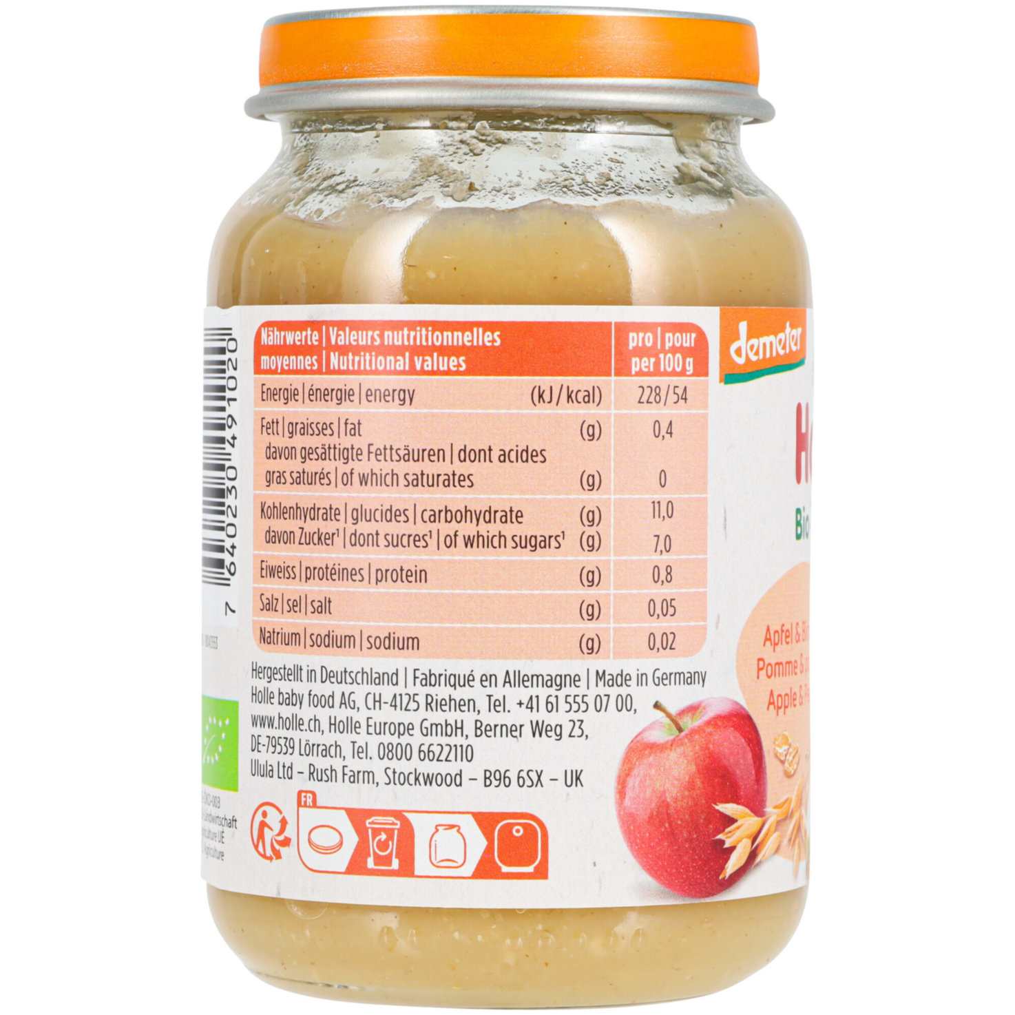Holle Apfel & Birne mit Hafer 6+ Monate