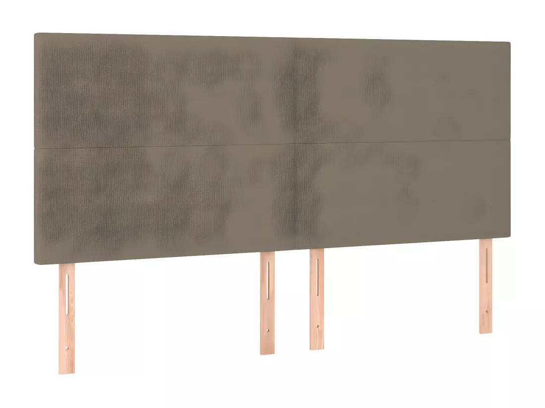 Sommier tapissier et matelas et LED Taupe 200x200 cm Tissu