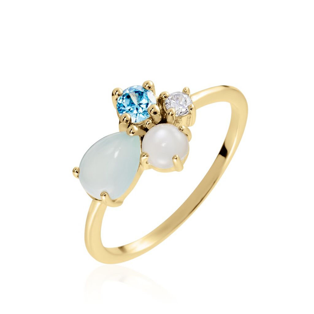 Bague Ilhan Plaqué Or Agate Oxyde