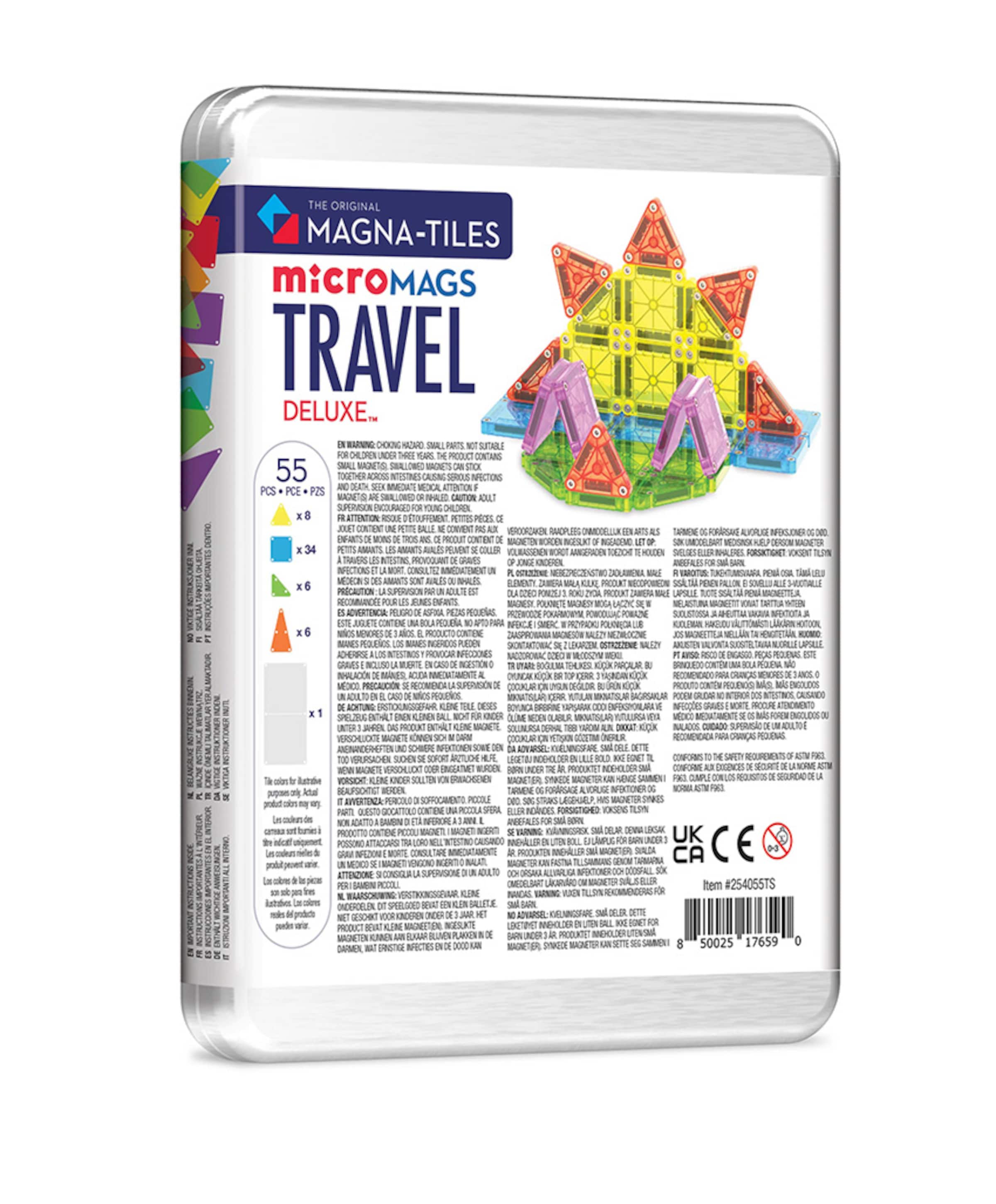 Magna-Tiles MicroMAGS Travel Deluxe 55 piece set