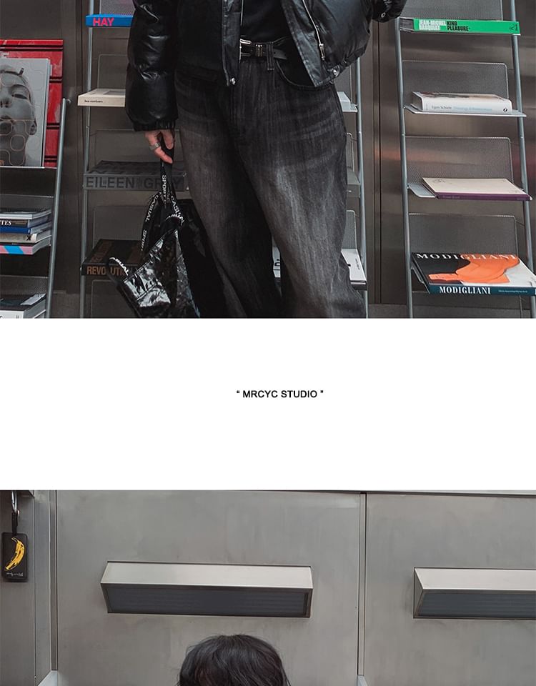MRCYC - Effen cropped pufferjack met rits