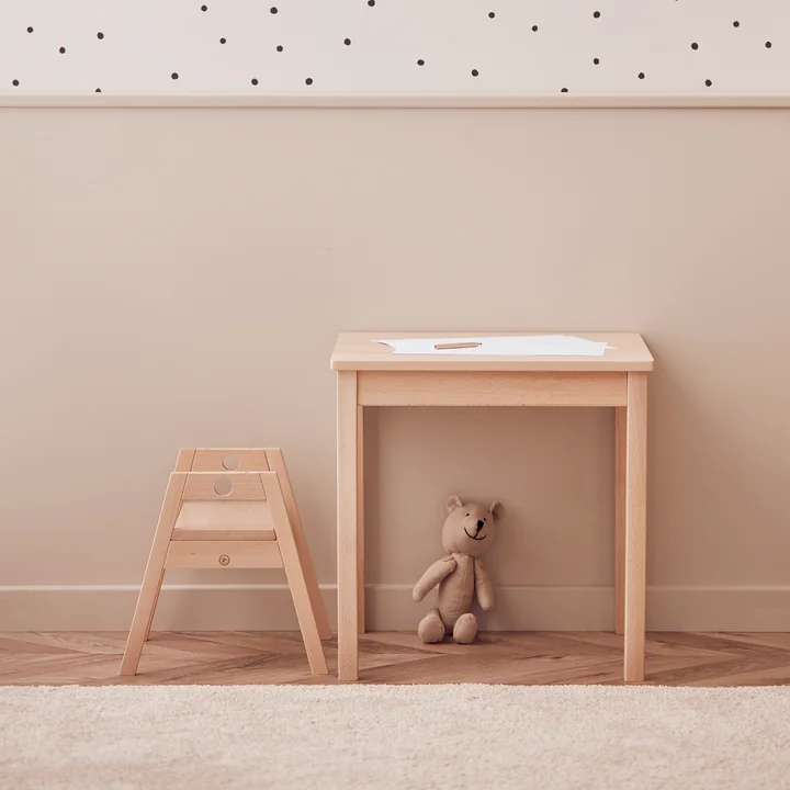 Kids Concept - Saga Hocker, 32 x 30 x 30 cm, Buche natur