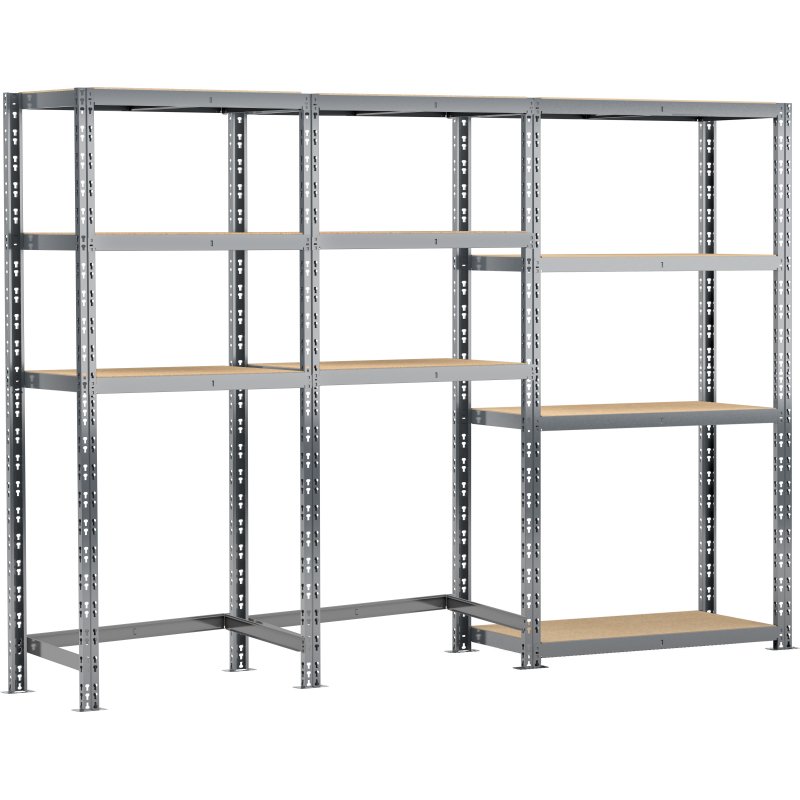 Rayonnage MODULO - Module 3 étagères - 10 plateaux