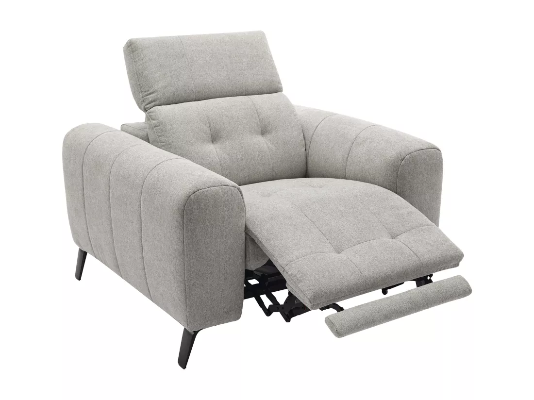 Fauteuil relax électrique en tissu gris CLODI