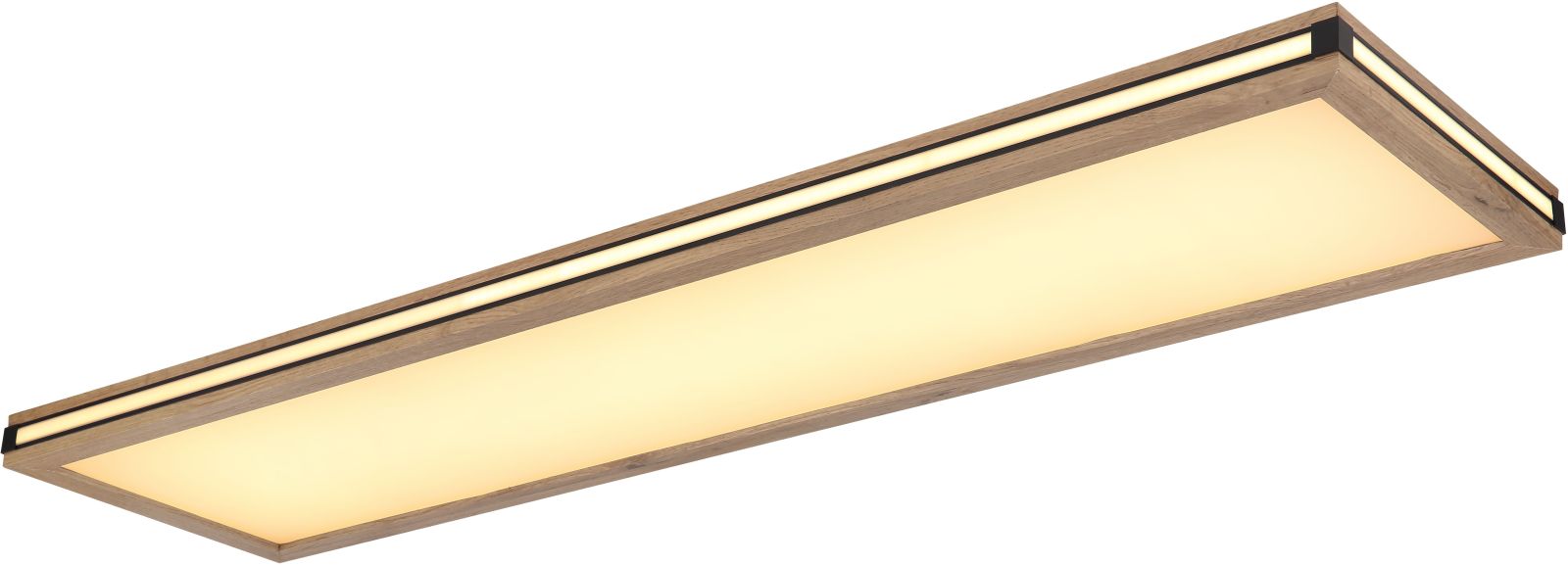 LED-Deckenleuchte - Holzoptik - weiß - schwarz matt - 120 cm