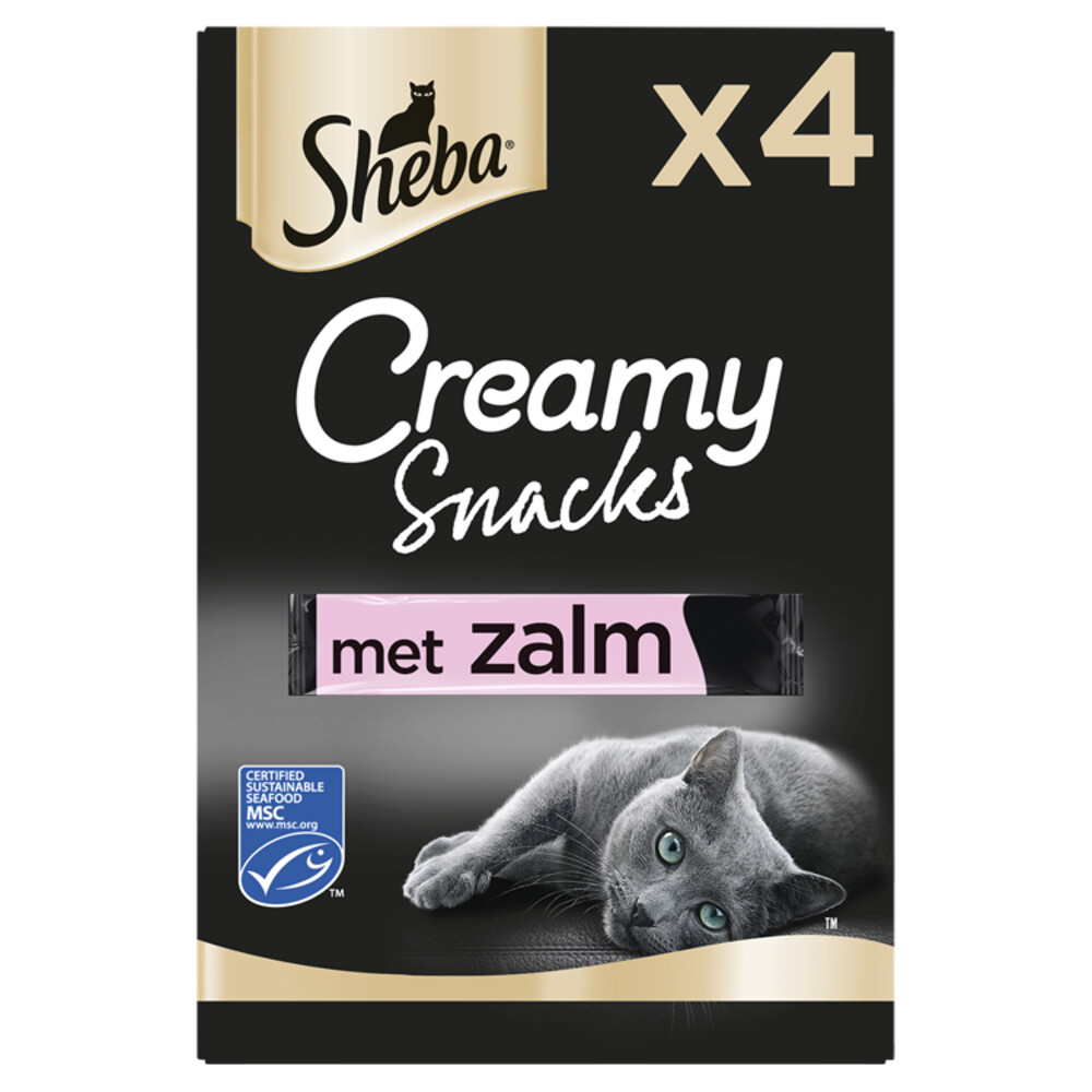 Sheba Creamy Snacks Kattensnoepjes Zalm4 stuks