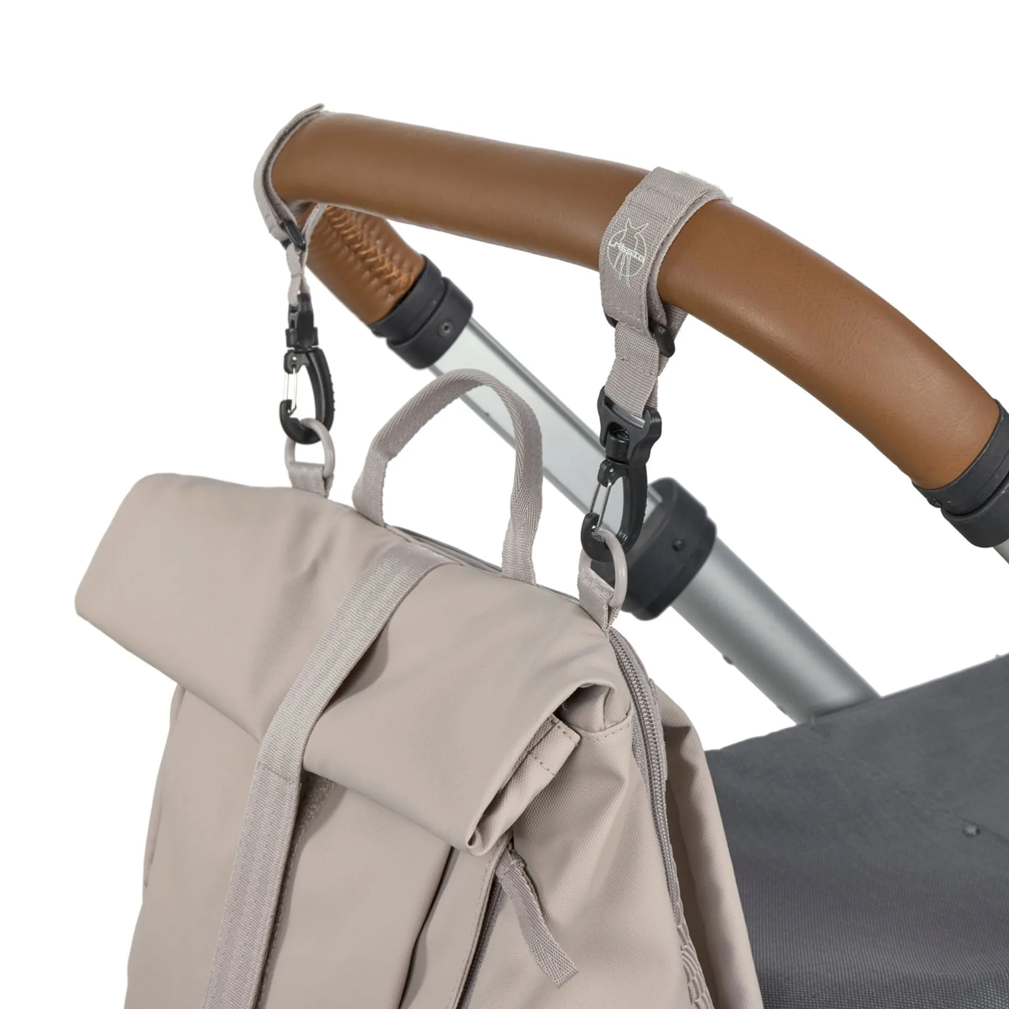 Lassig Sac à Couches à Dos Rolltop - Taupe
