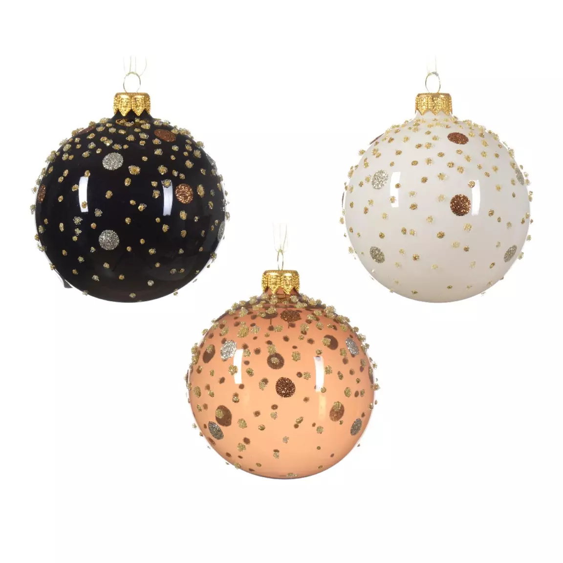 Lot de 6 boules de Noël (D80 mm) en verre Lumia Noir