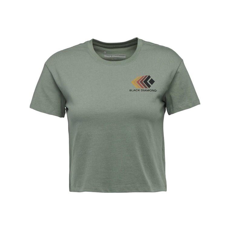 Black Diamond W Faded Crop Ss Tee Laurel Green